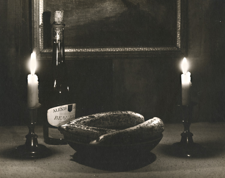 George A. Eisenman - Candles, Ripe Bananas and a Bottle of Beaujolais Still Life George A. Eisenman - Candles, Ripe Bananas and a Bottle of Beaujolais Still Life