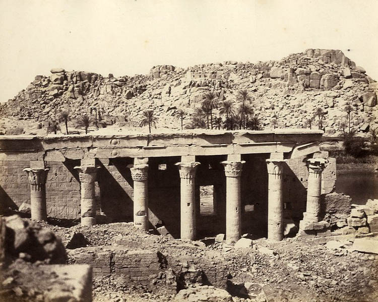 Felix Teynard - Western Colonnade--Ruins Seen from Point L, Island of Philae, Egypt Felix Teynard - Western Colonnade--Ruins Seen from Point L, Island of Philae, Egypt