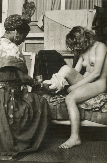 Anonymous - Female Nude Being Dried by Her Black Maid Anonymous - Female Nude Being Dried by Her Black Maid