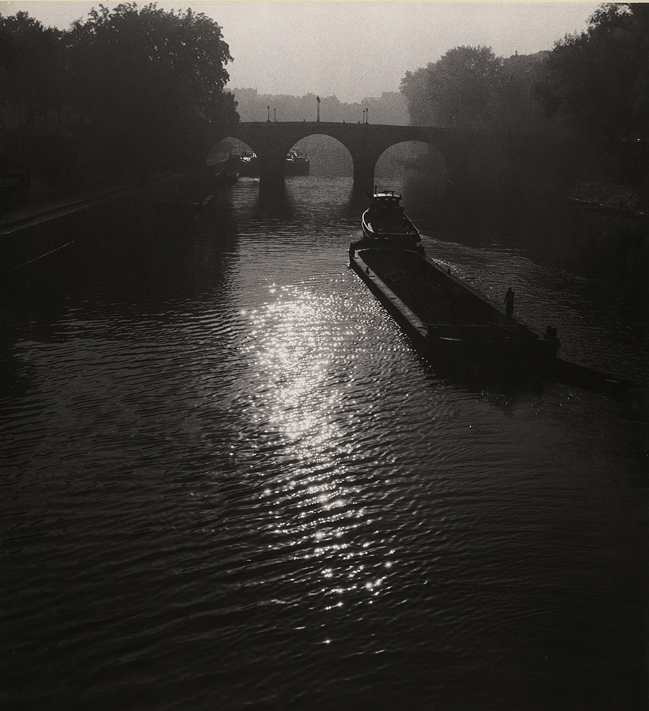 Albert Monier - Barges on the Seine, Paris Albert Monier - Barges on the Seine, Paris