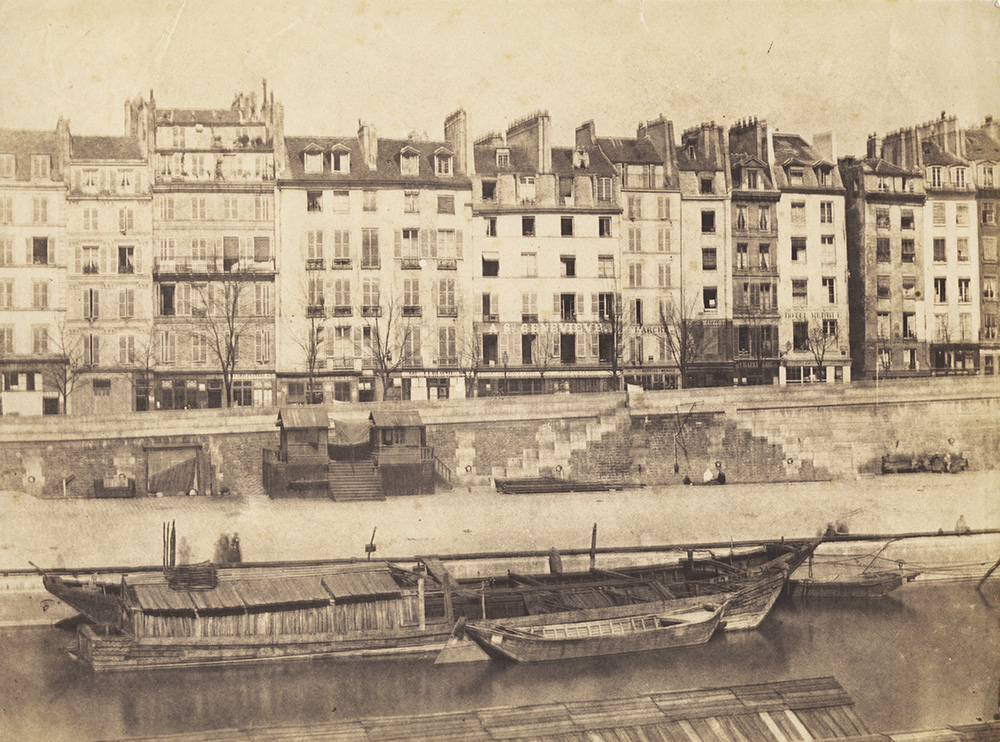 Charles Negre - Boats Along Paris Quai, Paris