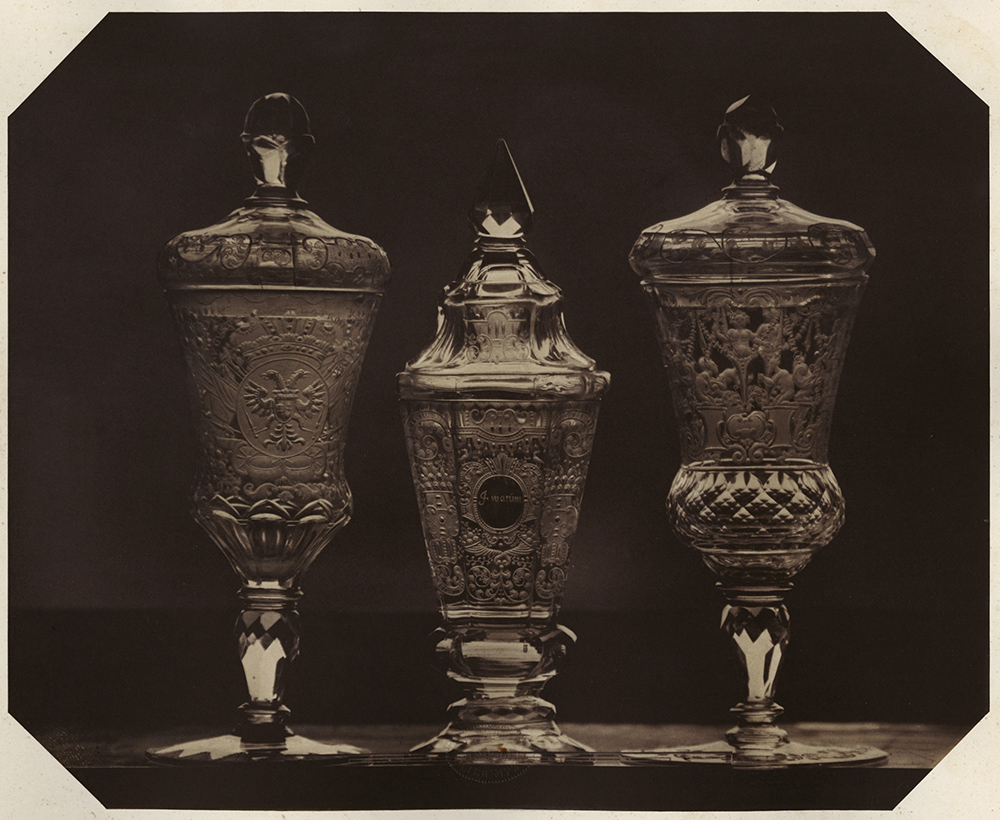 Ludwig Belitski - Glassware; Three Engraved Covered Cups or Chalices Ludwig Belitski - Glassware; Three Engraved Covered Cups or Chalices