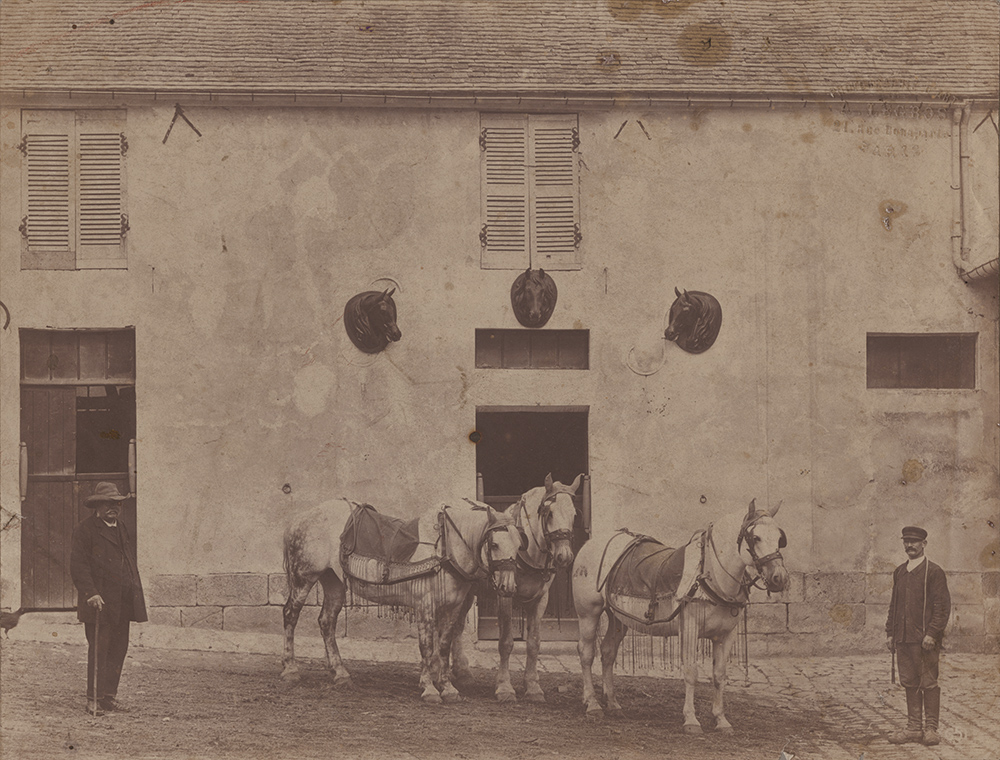Adolphe Legros - Three Horses and Two Men