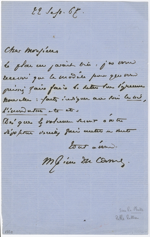 Maxime Du Camp - Signed Letter Maxime Du Camp - Signed Letter