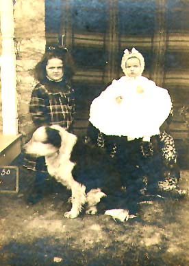 Anonymous - Two Girls with a St. Bernard Anonymous - Two Girls with a St. Bernard