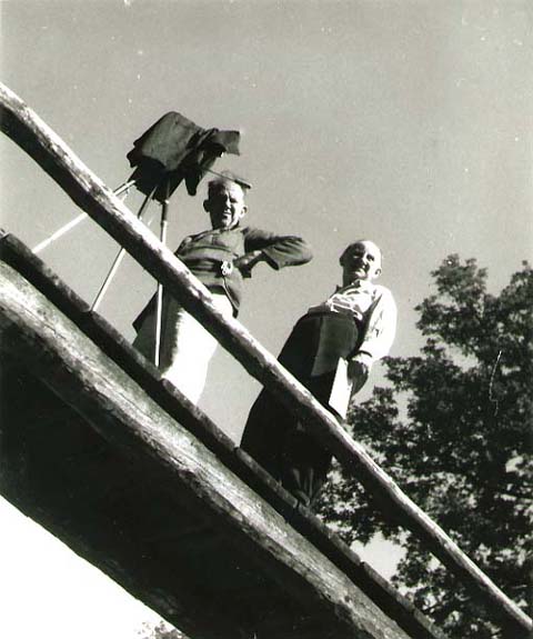 Josef Vorisek - Portrait of Josef Sudek and Another on a Bridge