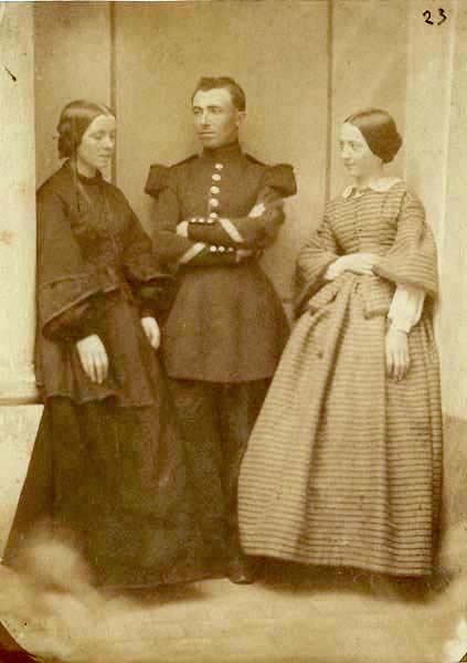 Jean-Baptiste Frenet - Portrait of Two Women and a Military Man