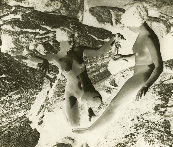 Anonymous - A Negative Print of Two Nude Women on Rocks Anonymous - A Negative Print of Two Nude Women on Rocks