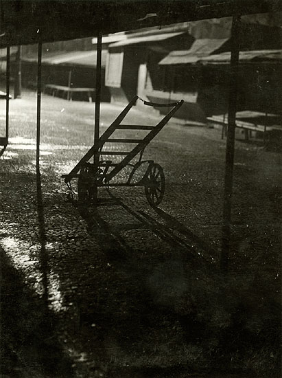 Bohumil Stastny - Two-Wheel Cart in Front of Market Stores at Night Bohumil Stastny - Two-Wheel Cart in Front of Market Stores at Night