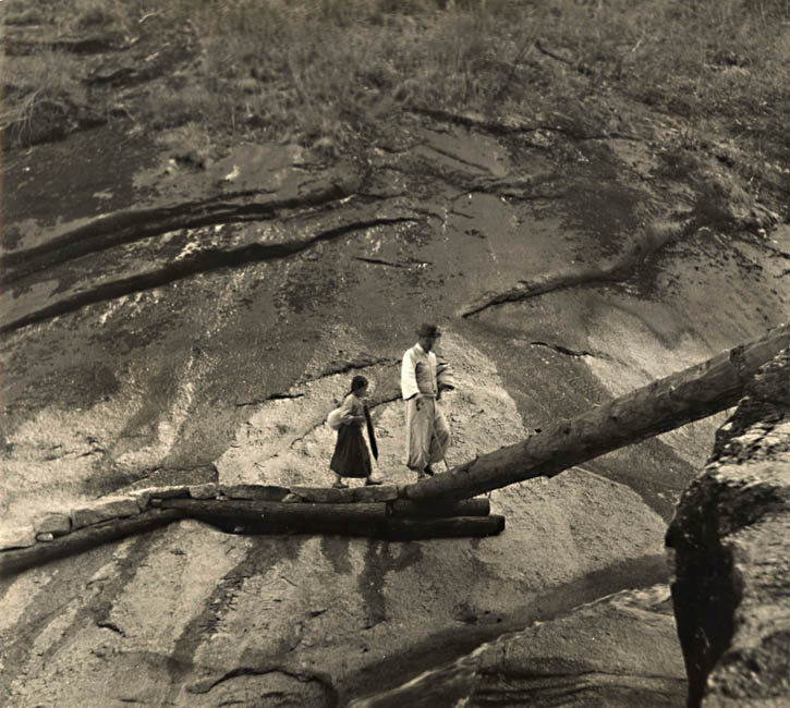 Fritz Henle - Precarious Bridge in the Wild Korean Mountains Fritz Henle - Precarious Bridge in the Wild Korean Mountains