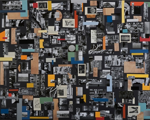 Paula Chamlee: The Time Between. Collage: photographs from gelatin silver contact prints, painted and printed papers, bark, 32 x 40 in. (813 x 1016 mm), 2016/2016, on archival board. 16923. Paula Chamlee: The Time Between. Collage: photographs from gelatin silver contact prints, painted and printed papers, bark, 32 x 40 in. (813 x 1016 mm), 2016/2016, on archival board. 16923.