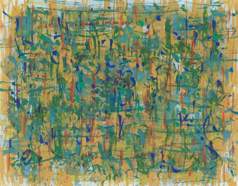 Paula Chamlee: With Blue. Watercolor, gouache, oil stick, 8 x 10 in. (203 x 254 mm), 2015/2015, on archival board. 16924. Paula Chamlee: With Blue. Watercolor, gouache, oil stick, 8 x 10 in. (203 x 254 mm), 2015/2015, on archival board. 16924.