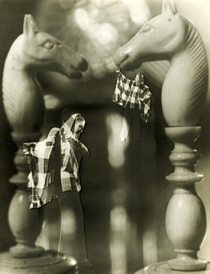 Francois Kollar, Photomontage with Chess Pieces and Woman, 1946c.