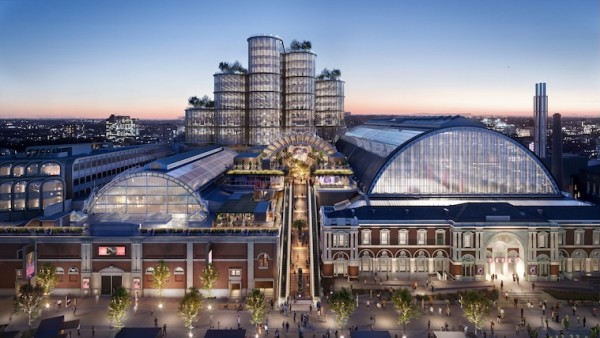 The projected Olympia redevelopment at Dusk.