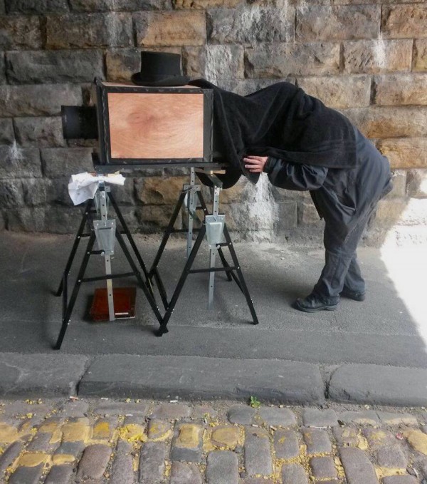 Ambrotypist Jonathan Keys at work. Ambrotypist Jonathan Keys at work.